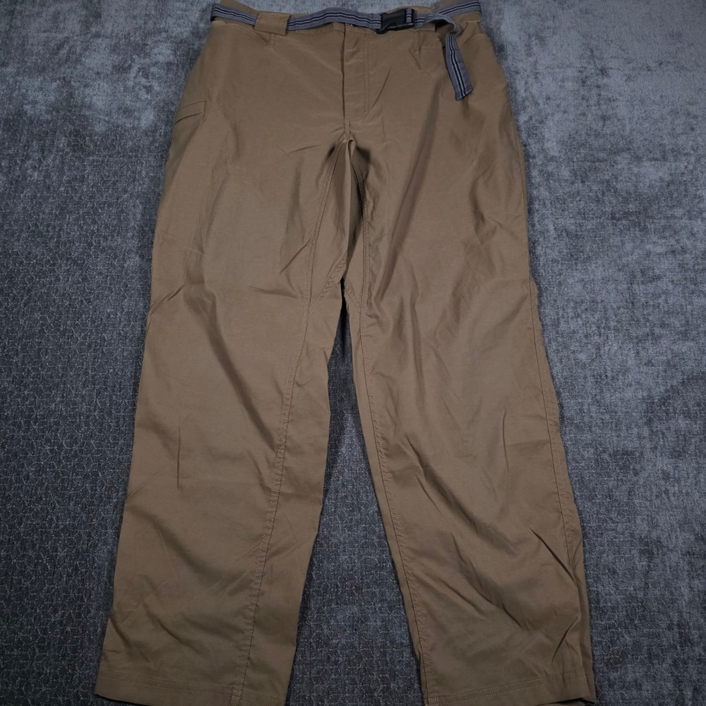Duluth Trading Co Mens Brown Nylon Blend Belted Outdoor Hiking Pants Large 34x30